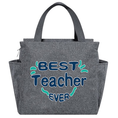 Saci de prânz izolate imprimate din seria Teacher Cutie multifuncțională pentru cină Geantă portabilă pentru picnic Pachet termic de mare capacitate pentru alimente