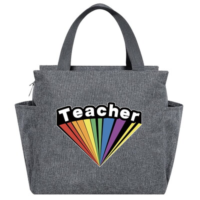 Saci de prânz izolate imprimate din seria Teacher Cutie multifuncțională pentru cină Geantă portabilă pentru picnic Pachet termic de mare capacitate pentru alimente