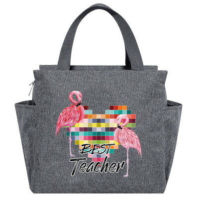 Saci de prânz izolate imprimate din seria Teacher Cutie multifuncțională pentru cină Geantă portabilă pentru picnic Pachet termic de mare capacitate pentru alimente