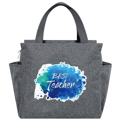 Saci de prânz izolate imprimate din seria Teacher Cutie multifuncțională pentru cină Geantă portabilă pentru picnic Pachet termic de mare capacitate pentru alimente