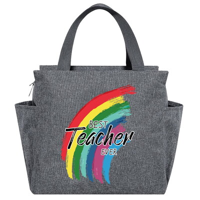 Saci de prânz izolate imprimate din seria Teacher Cutie multifuncțională pentru cină Geantă portabilă pentru picnic Pachet termic de mare capacitate pentru alimente