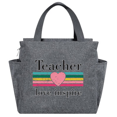 Saci de prânz izolate imprimate din seria Teacher Cutie multifuncțională pentru cină Geantă portabilă pentru picnic Pachet termic de mare capacitate pentru alimente