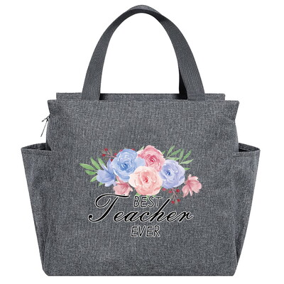 Saci de prânz izolate imprimate din seria Teacher Cutie multifuncțională pentru cină Geantă portabilă pentru picnic Pachet termic de mare capacitate pentru alimente