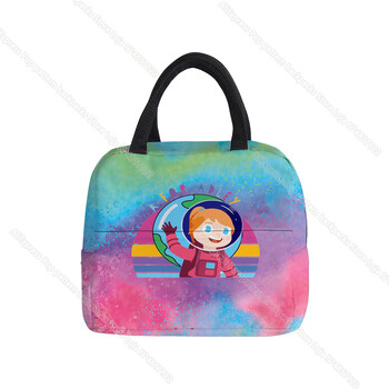 A for Adley Unicorn Термоизолирана кутия за обяд Rainbow Tote Cooler Ръчна чанта Bento Pouch Контейнер за вечеря Училищна чанта за съхранение на храна