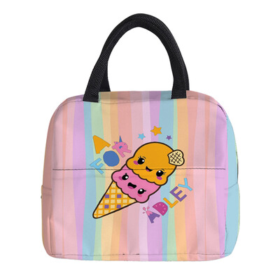 A for Adley Unicorn Termalno izolirana kutija za ručak Rainbow Tote Cooler Handbag Bento torbica Spremnik za večeru Školska torba za pohranu hrane