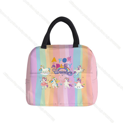 A pentru Adley Unicorn Cutie de prânz termoizolată Curcubeu Tote Cooler Geanta de mână Bento Husă Container pentru cină Geantă de depozitare a alimentelor pentru școală