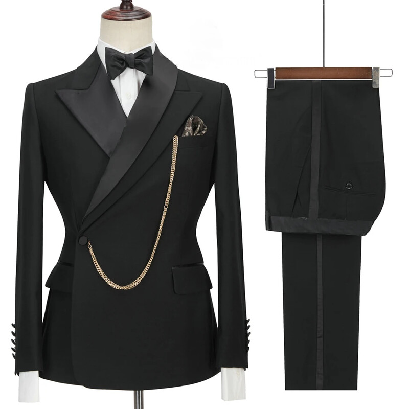 Ultimul design, galben, costume pentru bărbați, rever cu vârf, un buton, ocazional, subțire, pentru bărbați, pentru nuntă, mire, elegant, 2 piese, pantaloni blazer