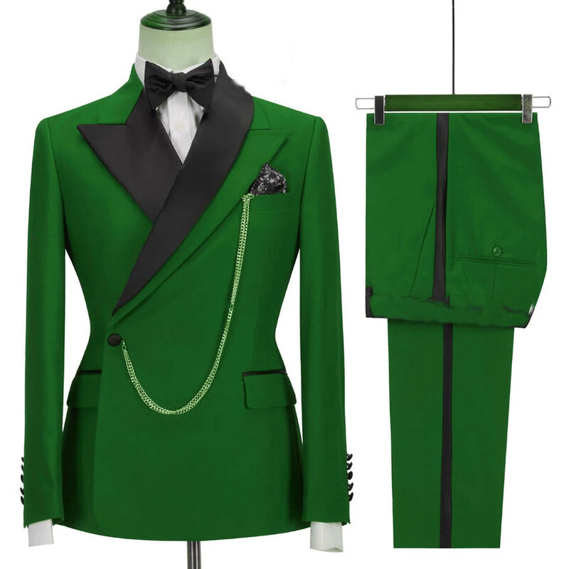 Ultimul design, galben, costume pentru bărbați, rever cu vârf, un buton, ocazional, subțire, pentru bărbați, pentru nuntă, mire, elegant, 2 piese, pantaloni blazer