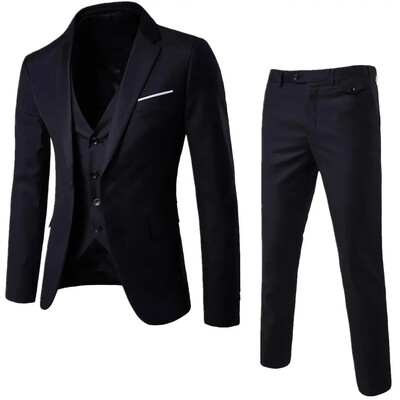 New2025 Seturi de costume de 3 bucăți pentru bărbați de birou formal de afaceri Seturi de blazer supradimensionat + vestă + pantaloni Seturi de bărbați pentru petrecere de seară de nuntă Seturi pentru bărbați S-6XL