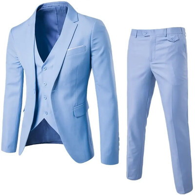 New2025 Seturi de costume de 3 bucăți pentru bărbați de birou formal de afaceri Seturi de blazer supradimensionat + vestă + pantaloni Seturi de bărbați pentru petrecere de seară de nuntă Seturi pentru bărbați S-6XL