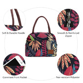 Geantă portabilă de prânz din pânză Aosbos, cu izolare termică, pungi multifuncționale pentru alimente, cutie de prânz pentru picnic, bărbați, femei, copii