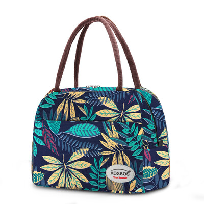 Geantă portabilă de prânz din pânză Aosbos, cu izolare termică, pungi multifuncționale pentru alimente, cutie de prânz pentru picnic, bărbați, femei, copii