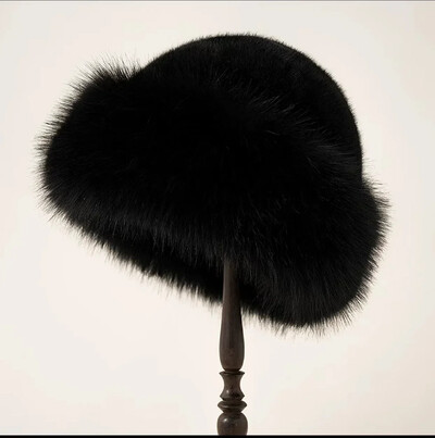 2024 Pălărie mare pufoasă cu găleată din blană artificială pentru femei Pălărie de pescar din pluș de lux Pălărie caldă de iarnă Se îngroașă, în ziua rece, cu zăpadă, șapcă Panama 2024