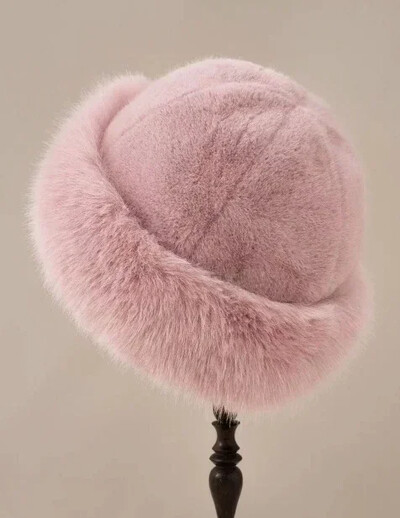 2024 Pălărie mare pufoasă cu găleată din blană artificială pentru femei Pălărie de pescar din pluș de lux Pălărie caldă de iarnă Se îngroașă, în ziua rece, cu zăpadă, șapcă Panama 2024