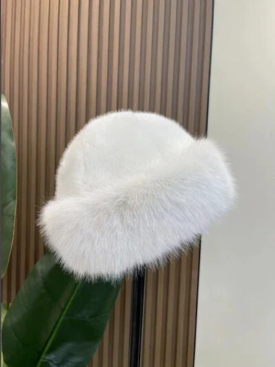 2024 Pălărie mare pufoasă cu găleată din blană artificială pentru femei Pălărie de pescar din pluș de lux Pălărie caldă de iarnă Se îngroașă, în ziua rece, cu zăpadă, șapcă Panama 2024