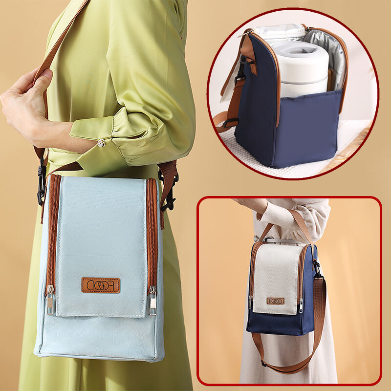 Noua geantă rotundă termică pentru cutie de prânz, geantă termoizolată impermeabilă pentru alimente pentru copii, să păstreze proaspăt genți de umăr, mai rece, pungă portabilă de depozitare bento