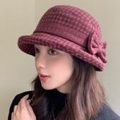 Pălărie de top pentru femei, toamnă iarnă, groasă, caldă, laminată, din pânză, șapcă de pescar de înaltă calitate, pălărie de bazin de lână