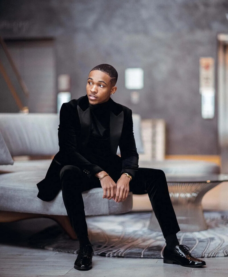 Costume pentru bărbați din catifea, smoking de nuntă, smoking de nuntă, slim fit, set de 2 piese, blazere negre cu rever, costum formal cu jachetă și pantaloni