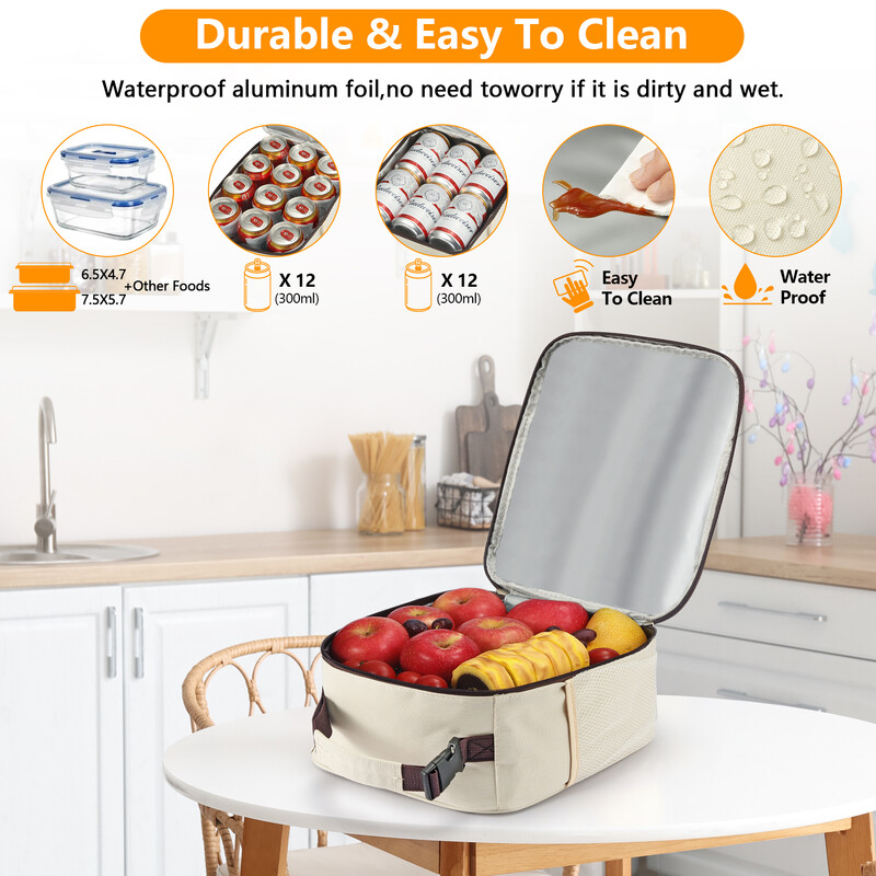 Geantă de prânz pentru femei Geantă de prânz izolată pentru bărbați adulți Geantă mică de prânz pentru munca de birou - Geantă frigorifică rezistentă la scurgeri