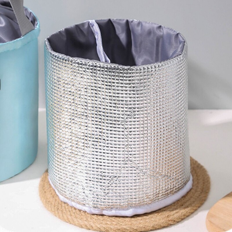 Geantă portabilă rotundă pentru prânz, pentru picnic, copii, studente, femei, călătorie, pliabilă, izolată termic, impermeabilă.