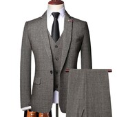 Traje De Hombre Elegante (Blazer+Vest+Pants) Moda pentru bărbați Business Casual Slim Fit Costum de afaceri de nuntă Costum de bărbat elegant 6XL