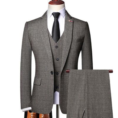 Traje De Hombre Elegante (žakete+veste+bikses) vīriešu modes lietišķs ikdienas uzvalks Slim Fit kāzu biznesa uzvalks Elegants vīrieša uzvalks 6XL