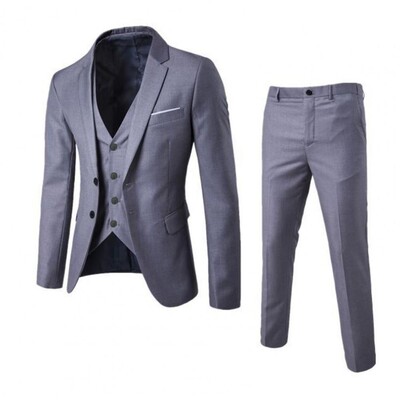 Set de costume slim fit pentru bărbați Set de costum de afaceri formal pentru bărbați elegant cu vestă, haină, pantaloni, pentru întâlniri de birou, domnișoare sau nuntă
