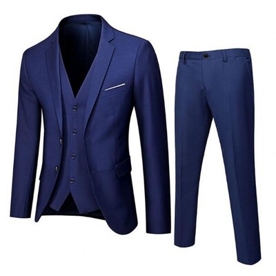 Set de costume slim fit pentru bărbați Set de costum de afaceri formal pentru bărbați elegant cu vestă, haină, pantaloni, pentru întâlniri de birou, domnișoare sau nuntă