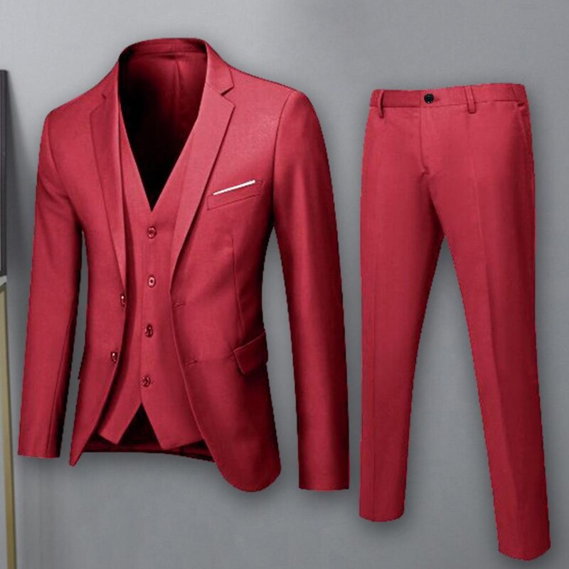 Set de costume slim fit pentru bărbați Set de costum de afaceri formal pentru bărbați elegant cu vestă, haină, pantaloni, pentru întâlniri de birou, domnișoare sau nuntă