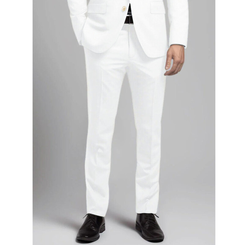 Domnilor Costume albe pentru bărbați, nuntă, elegantă, set complet, cu un singur piept, rever, smoking slim fit, costum de lux, blazer pentru bărbați