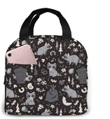 Geantă de prânz Raccoons Geanta de prânz Geantă de prânz pentru femeiBărbați Cutie de prânz Container izolat pentru prânz, mărime unică