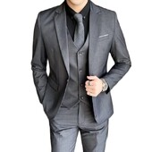 Nou (Blazer+ Vestă + Pantaloni) Moda bărbătească Business Gentleman Rochie formală profesională Versiune coreeană Costum de rochie de banchet M-6XL