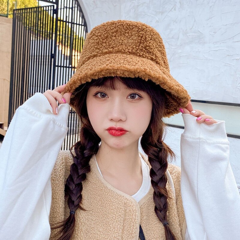 1 buc șapcă de pescar în aer liber, iarnă, caldă, moale, din lână de miel, pălărie Panama, bărbați, femei, pălărie cu găleată, prieteni, cadouri de Anul Nou, comerț cu ridicata