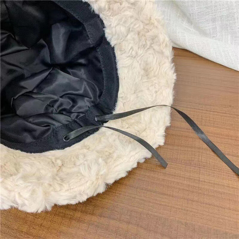 Pūkaina kažokādas sieviešu cepure vienkrāsains plīša sieviešu makšķernieku cepures ziemas siltas Bobs Sunbonnet modes meitene Panamas cepure gorras 모자