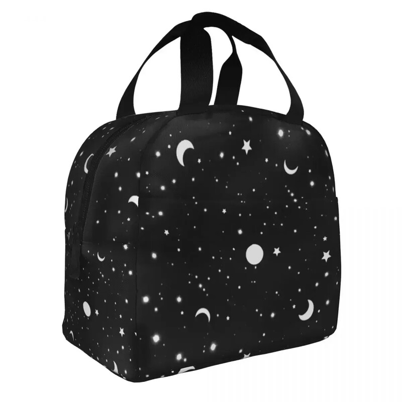 Saci de prânz Black Universe Star, portabil izolat Oxford, răcitor termic pentru picnic, mâncare rece, cutie de prânz pentru femei, copii