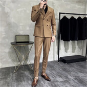 Costum complet pentru bărbați Tendințe Costume Blazer de înaltă calitate 2024 Set ținută 2 piese Bărbați Slim Fit Eleganti Pantaloni de ceremonie Gentleman