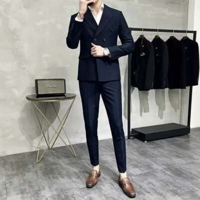 Costum complet pentru bărbați Tendințe Costume Blazer de înaltă calitate 2024 Set ținută 2 piese Bărbați Slim Fit Eleganti Pantaloni de ceremonie Gentleman