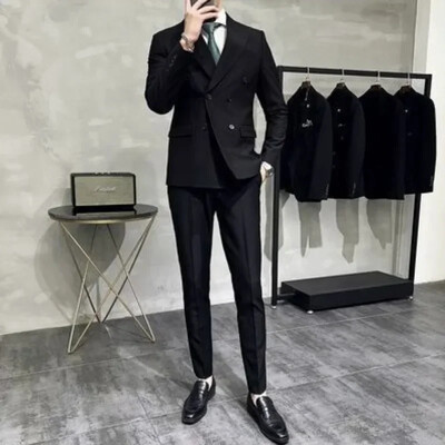 Costum complet pentru bărbați Tendințe Costume Blazer de înaltă calitate 2024 Set ținută 2 piese Bărbați Slim Fit Eleganti Pantaloni de ceremonie Gentleman