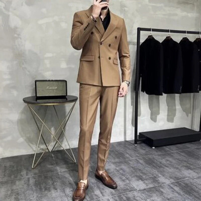 Costum complet pentru bărbați Tendințe Costume Blazer de înaltă calitate 2024 Set ținută 2 piese Bărbați Slim Fit Eleganti Pantaloni de ceremonie Gentleman