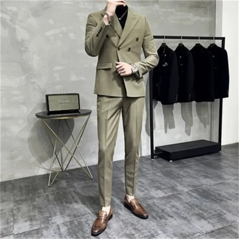 Costum complet pentru bărbați Tendințe Costume Blazer de înaltă calitate 2024 Set ținută 2 piese Bărbați Slim Fit Eleganti Pantaloni de ceremonie Gentleman