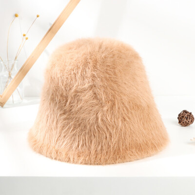 Ženski šešir Jesen Zima Angora pahuljasta topla kapa Blagdanski dodatak za mlade dame na otvorenom