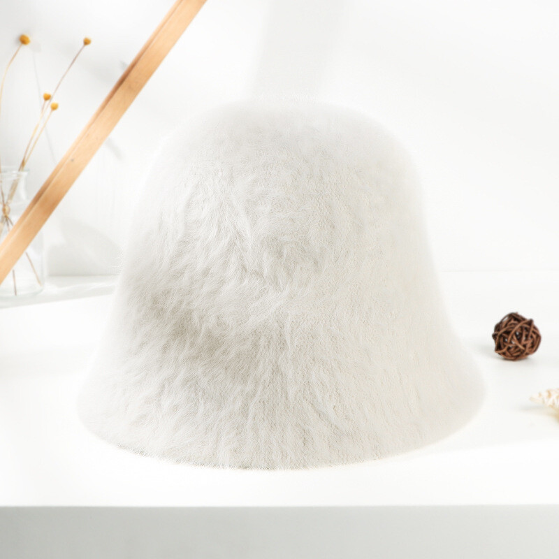 Ženski šešir Jesen Zima Angora pahuljasta topla kapa Blagdanski dodatak za mlade dame na otvorenom