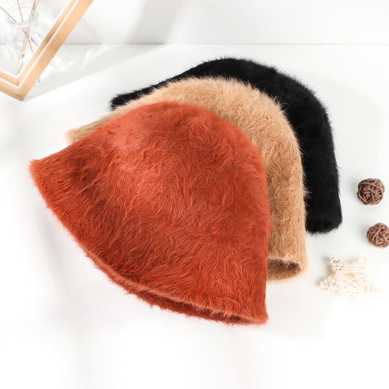 Ženski šešir Jesen Zima Angora pahuljasta topla kapa Blagdanski dodatak za mlade dame na otvorenom