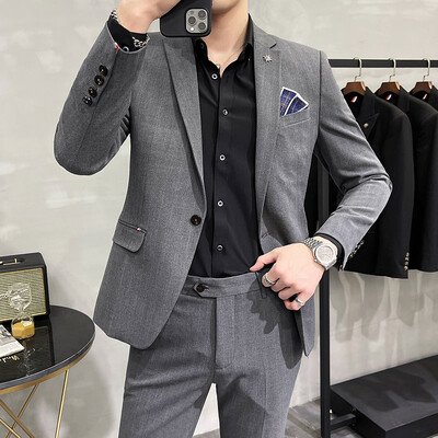 (Costum + Pantaloni) Costum de înaltă calitate Mire Nuntă Costum de lux Business Casual Banchet Tot Costum Homme De Luxe