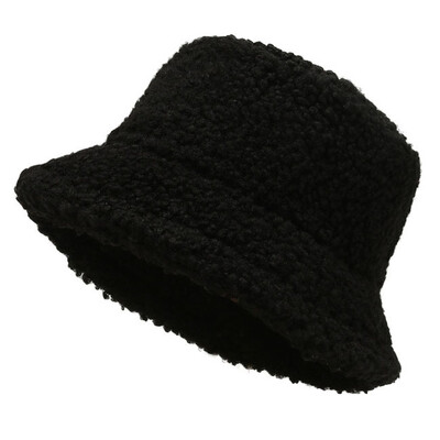 Bieza jēra kausa cepure ziemas plīša vilna silta plakana zvejnieka cepure āra vēja necaurlaidīga Panama bļoda Beanie ielas cepures sievietēm