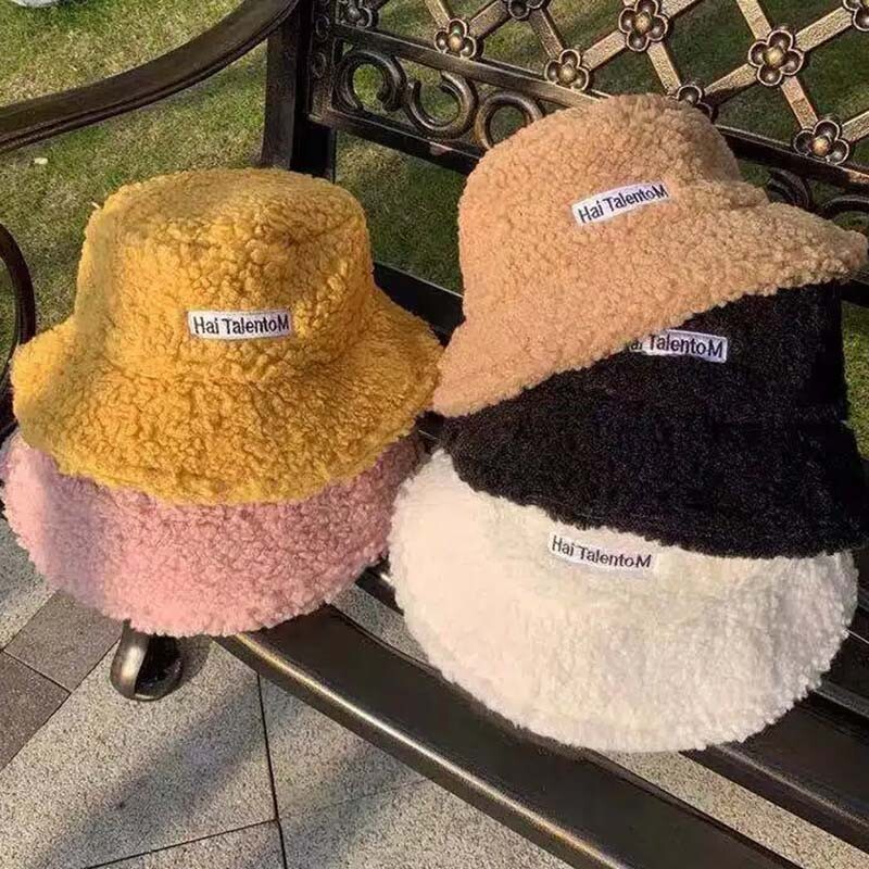 Bieza jēra kausa cepure ziemas plīša vilna silta plakana zvejnieka cepure āra vēja necaurlaidīga Panama bļoda Beanie ielas cepures sievietēm