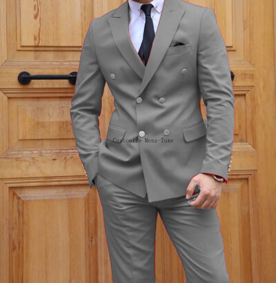 Formal roșu dublu slim fit costume pentru bărbați ocazional bal petrecere de seară stil englezesc 2 piese jachetă pantaloni set blazer