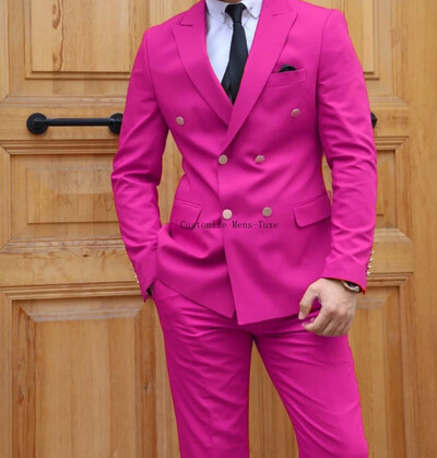 Formal roșu dublu slim fit costume pentru bărbați ocazional bal petrecere de seară stil englezesc 2 piese jachetă pantaloni set blazer