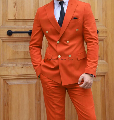 Formal roșu dublu slim fit costume pentru bărbați ocazional bal petrecere de seară stil englezesc 2 piese jachetă pantaloni set blazer