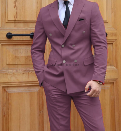 Formal roșu dublu slim fit costume pentru bărbați ocazional bal petrecere de seară stil englezesc 2 piese jachetă pantaloni set blazer